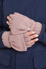 Tog 24 Pink Mid Marl Wilks Knitted Fingerless Gloves - Image 3 of 3