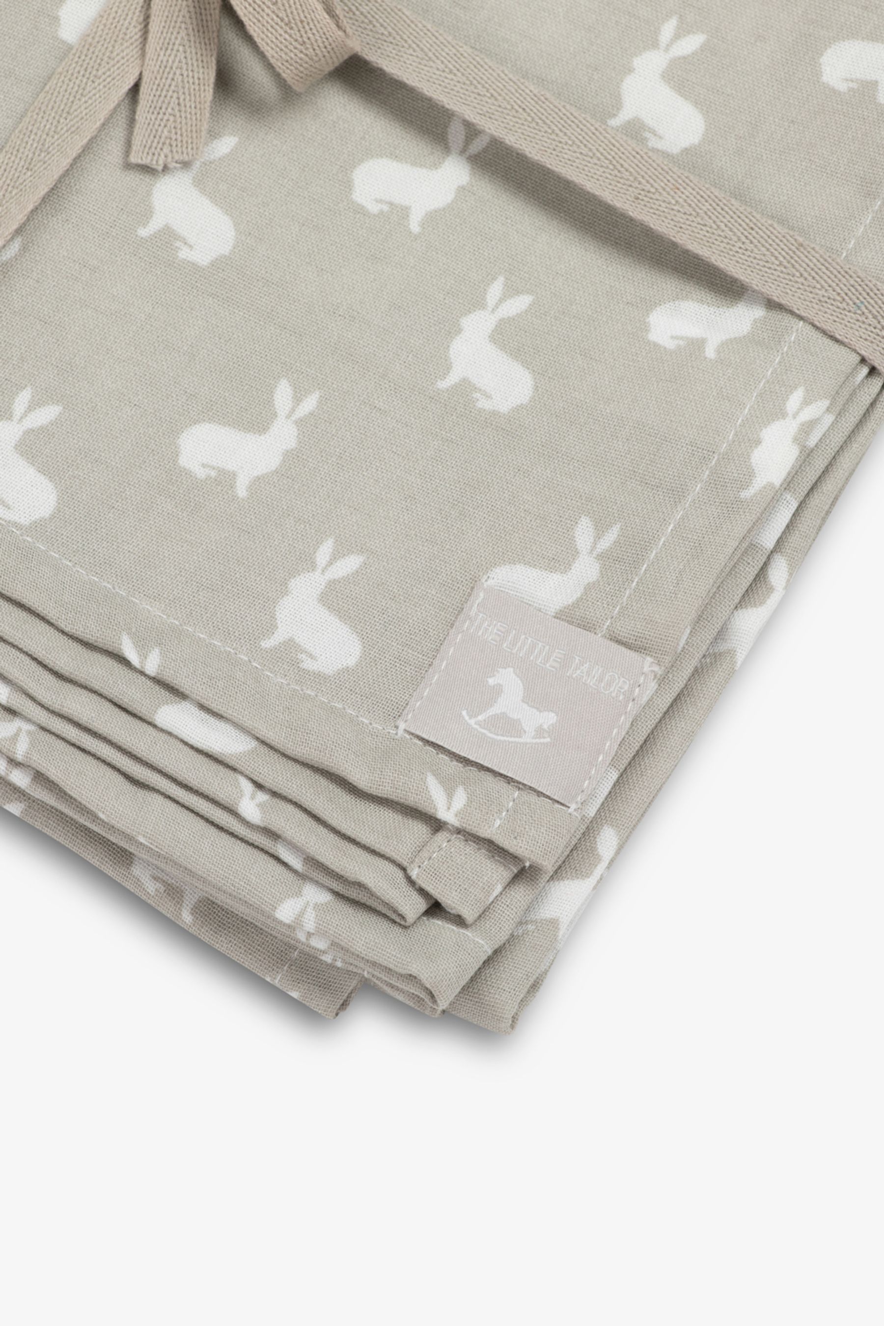 Buy The Little Tailor Grey Baby Easter Bunny Print Muslin Blanket