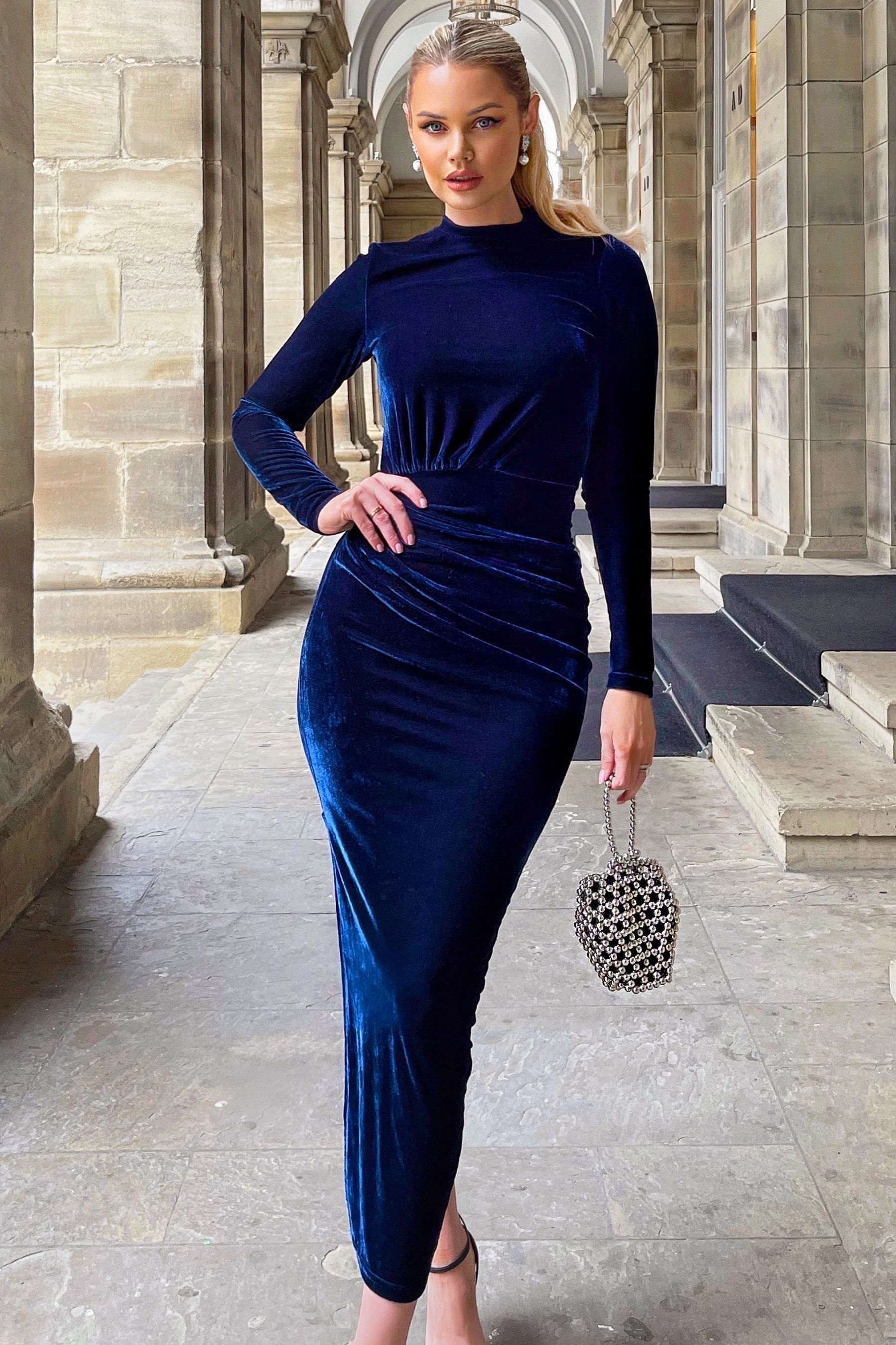 Ax paris blue maxi dress outlet