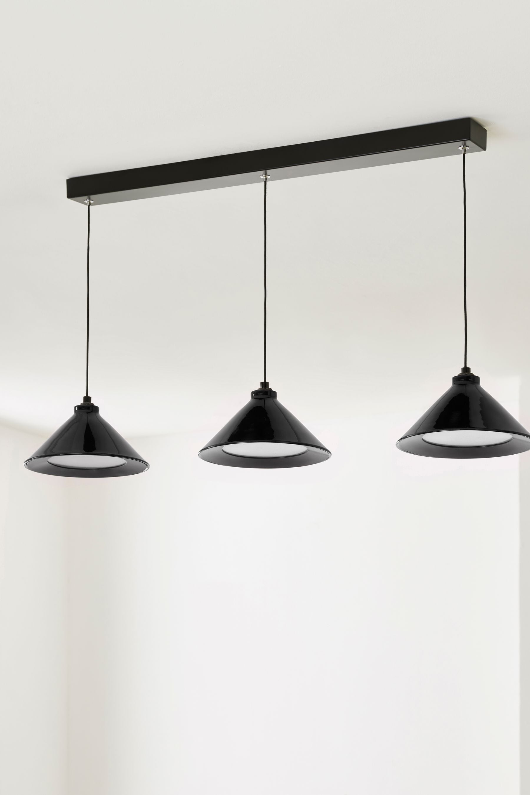 Black triple pendant light sales
