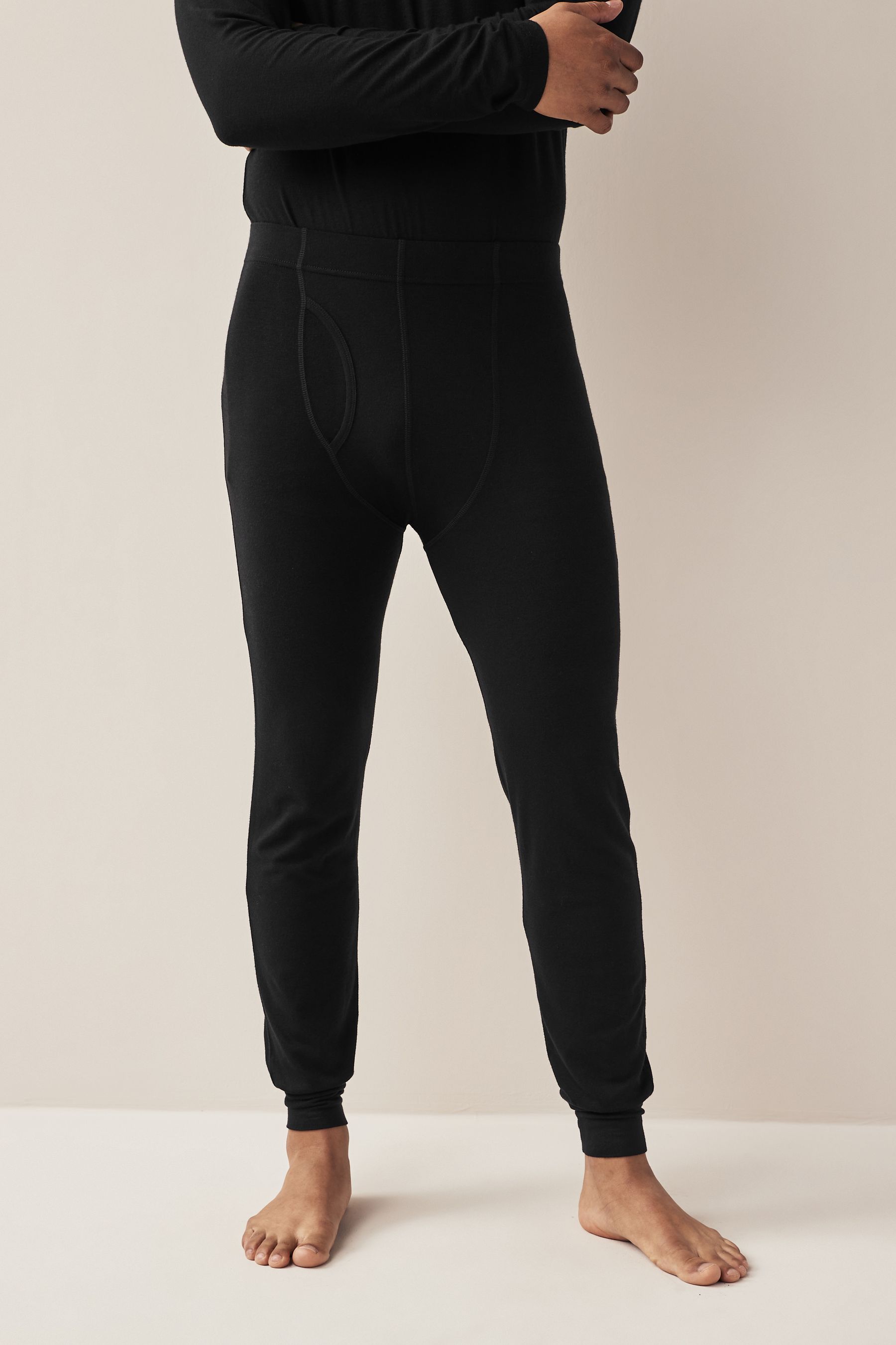 Black 2 Pack Lightweight Thermal Long Johns