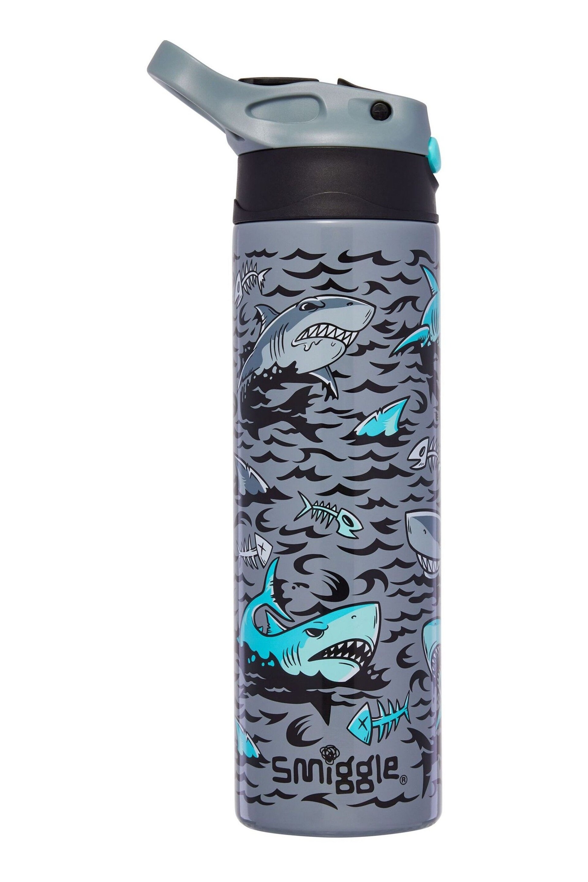 Smiggle Grey Wild Side Insulated Stainless Steel Flip Drink Bottle 520Ml - Image 1 of 2