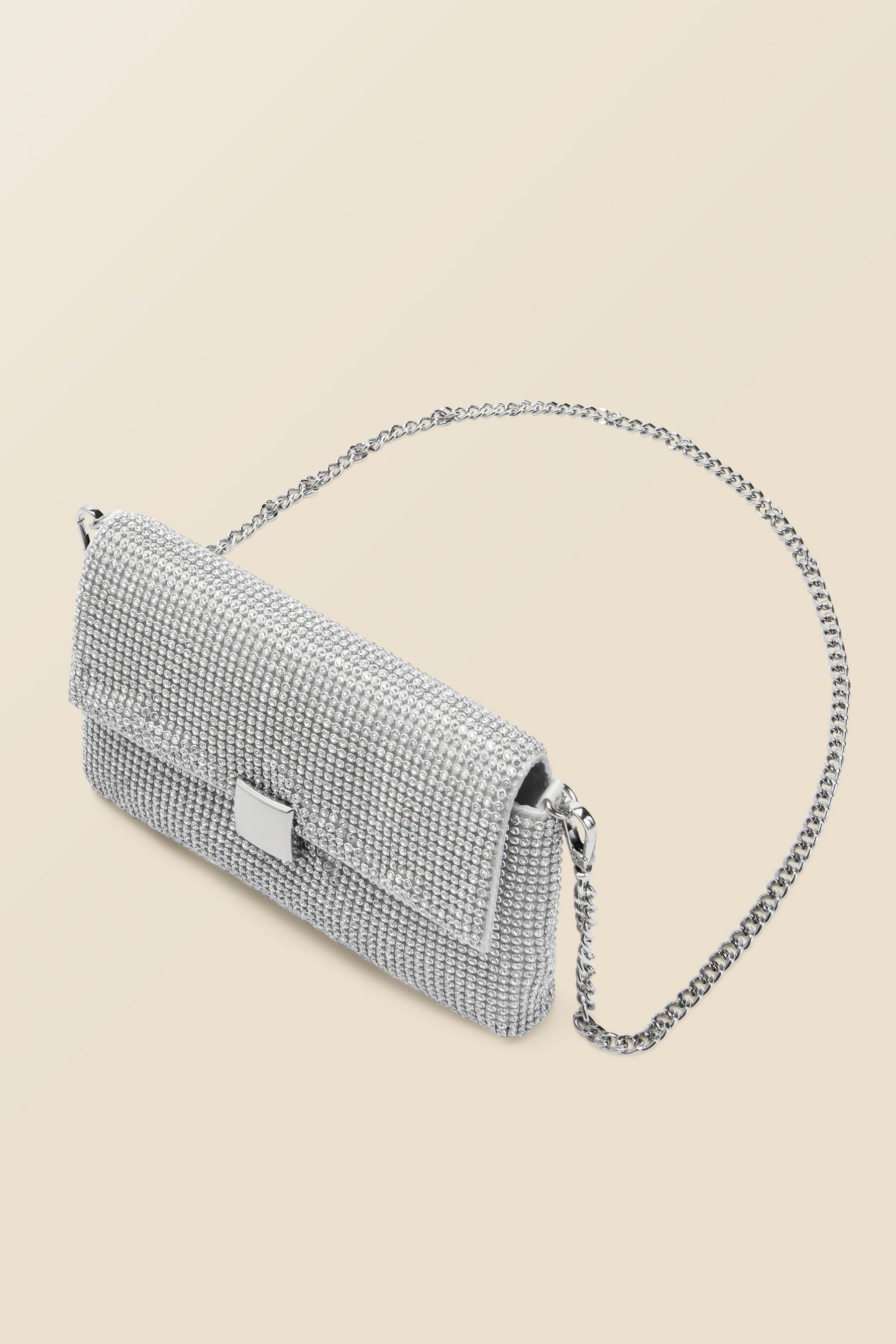 Buy Sosandar Silver Embellished Clasp Detail Soft Clutch Bag from the Next UK online shop