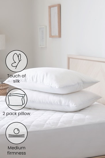 Set of 2 Sleep In Silk Medium Pillows