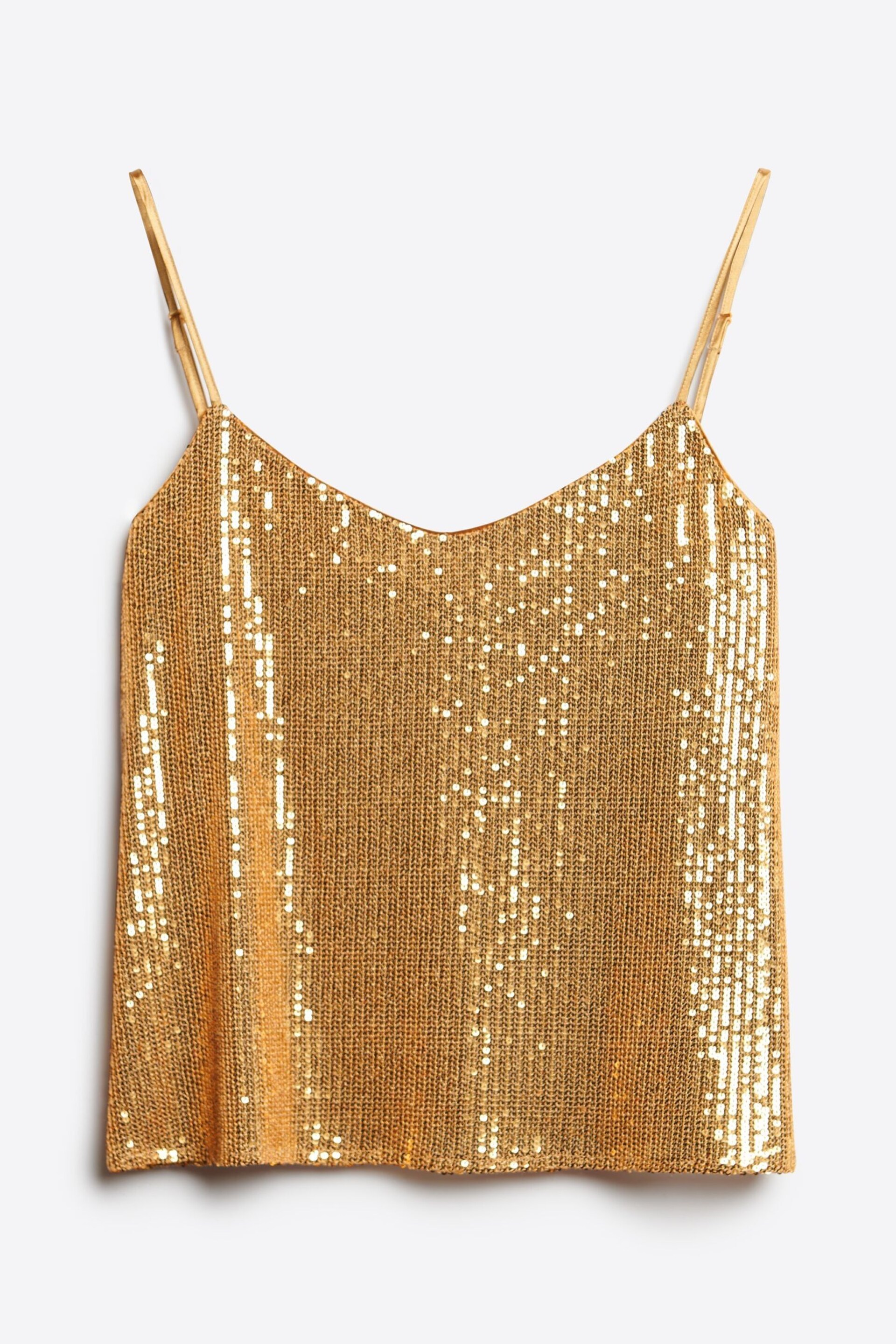 Superdry Gold Sequin Cami Vest Top - Image 4 of 5