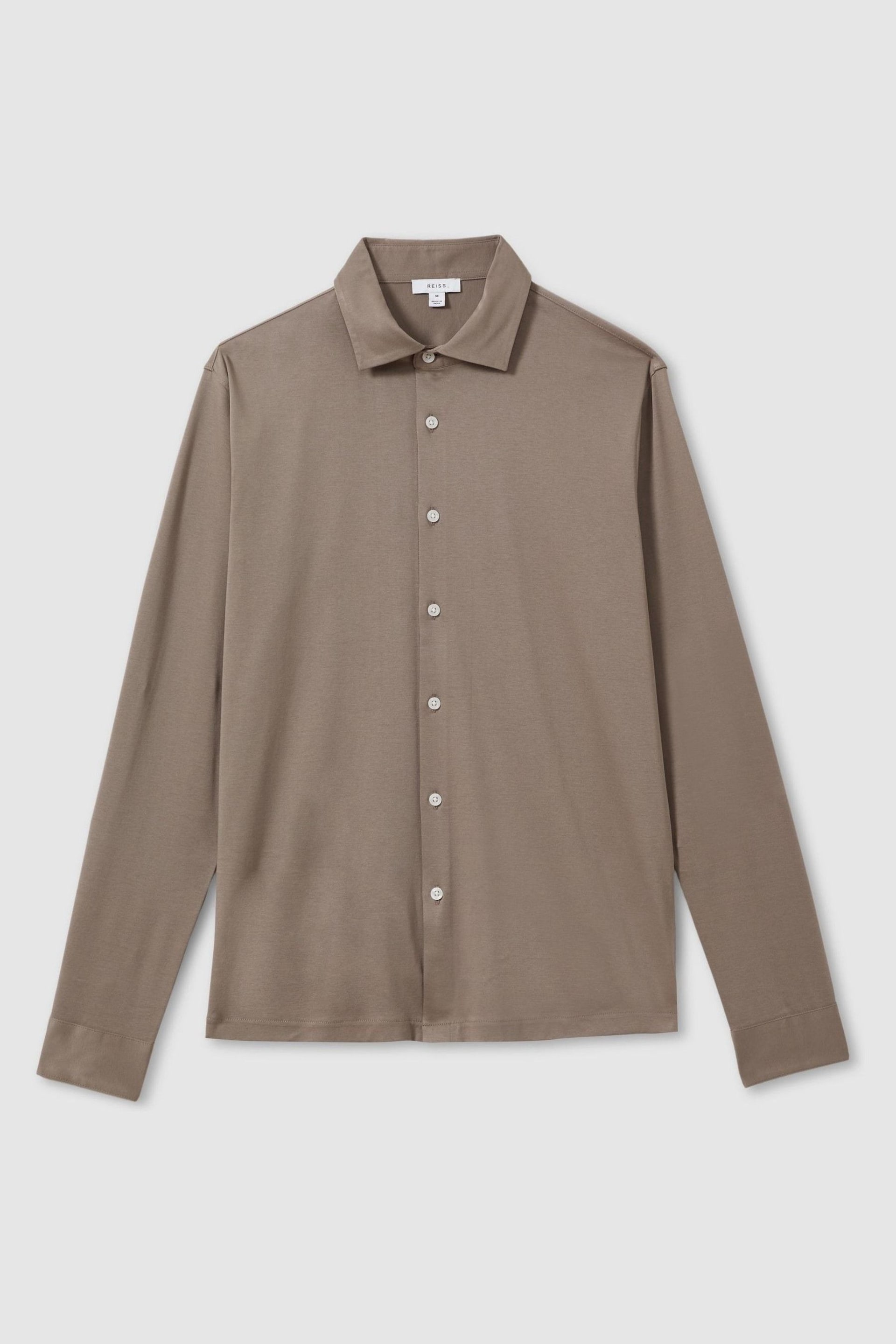 Reiss Cinder Viscount Mercerised Cotton Jersey Shirt - Image 2 of 5