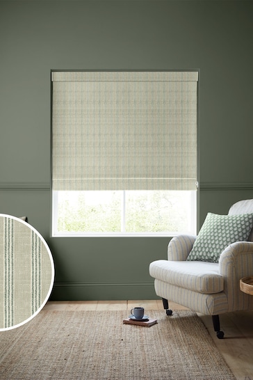 Emily Bond Sage Green George Stripe Made to Measure Roman Blinds