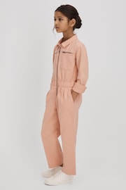 Reiss Pink Penelope Teen Denim Jumpsuit - Image 1 of 6