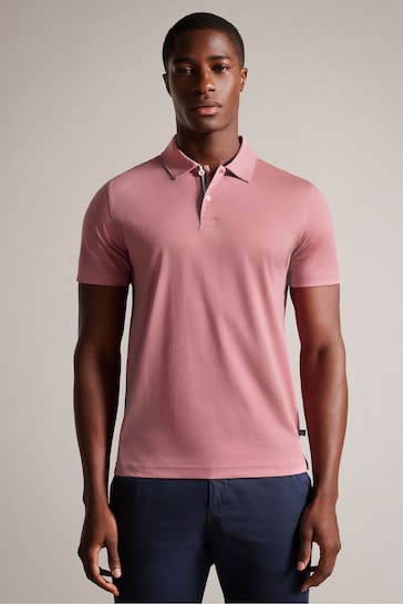 Ted Baker Pink Slim Zeiter Soft Touch Polo Shirt