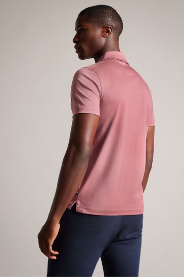 Ted Baker Pink Slim Zeiter Soft Touch Polo Shirt