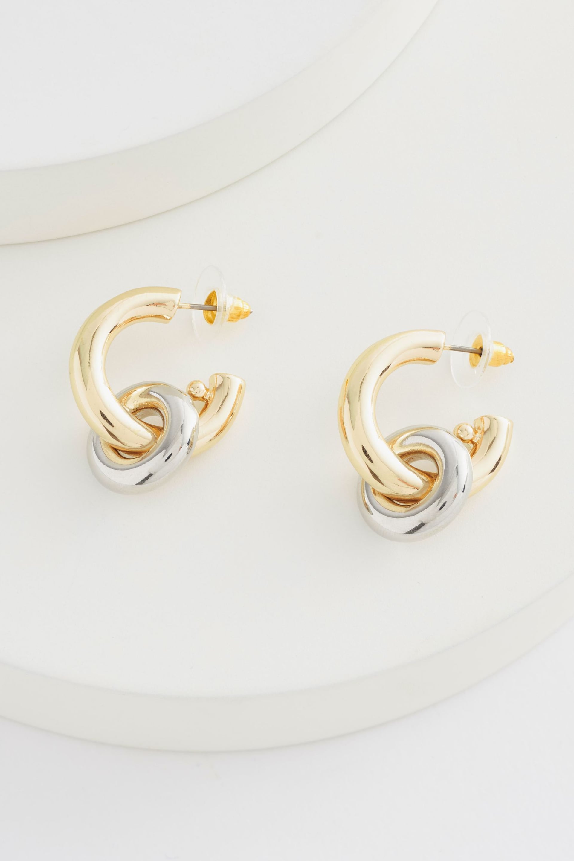 Gold Tone/Silver Tone Chunky Hoop Earrings - Image 6 of 6