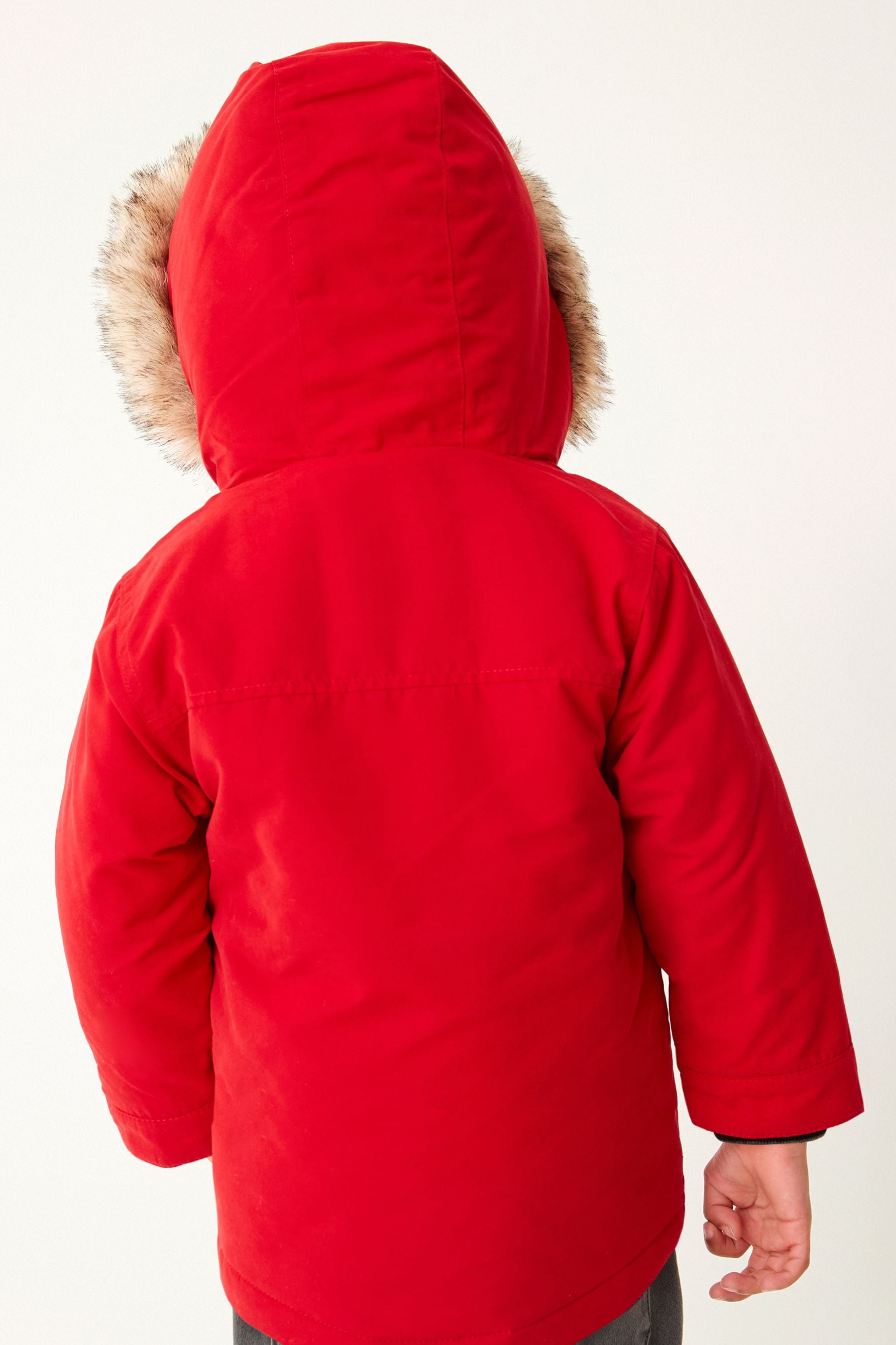 Buy Red Shower Resistant Faux Fur Parka Coat 3mths 7yrs from Next Luxembourg