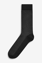 Black Pattern 4 Pack Bamboo Signature Socks - Image 4 of 8