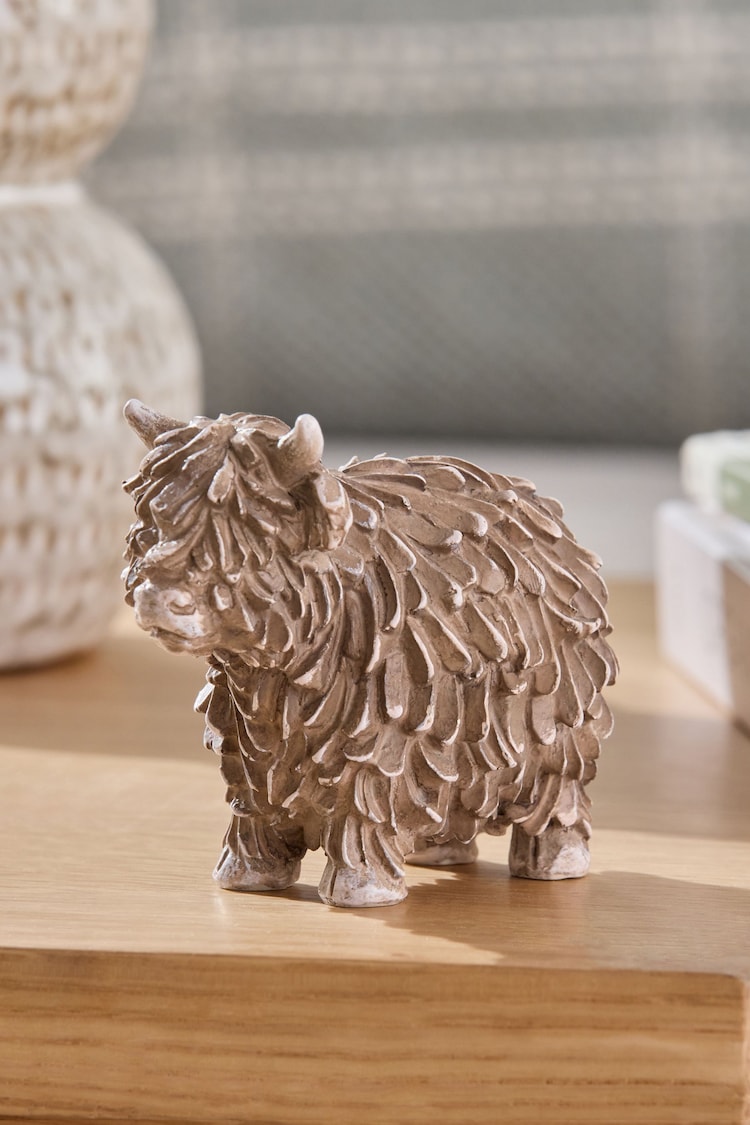 Natural Mini Hamish Highland Cow Ornament - Image 1 of 4