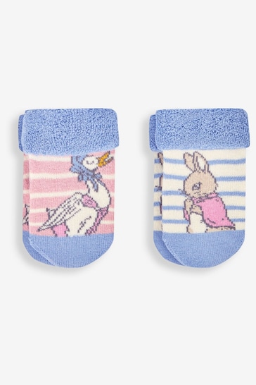 JoJo Maman Bébé Pink 2-Pack Peter Rabbit Baby Socks