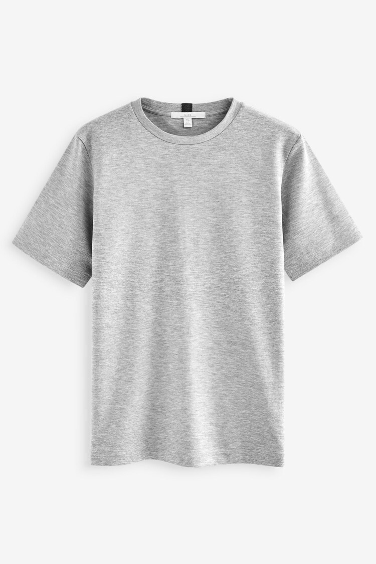 Grey Heavyweight Short Sleeve Crew Neck T-Shirt - Image 5 of 6