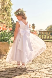 Ecru White Flower Girl Bow Dress (3mths-16yrs) - Image 1 of 7