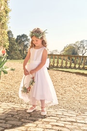 Ecru White Flower Girl Bow Dress (3mths-16yrs) - Image 3 of 5