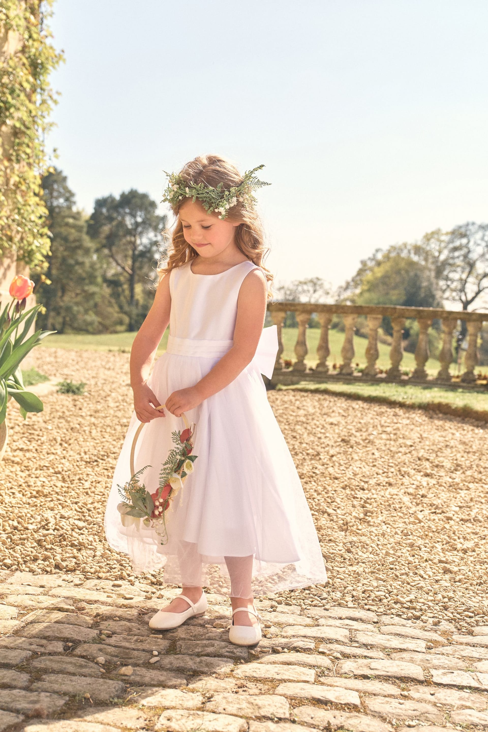 Ecru White Flower Girl Bow Dress (3mths-16yrs) - Image 2 of 7