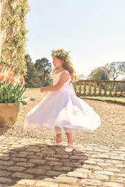 Ecru White Flower Girl Bow Dress (3mths-16yrs) - Image 4 of 7