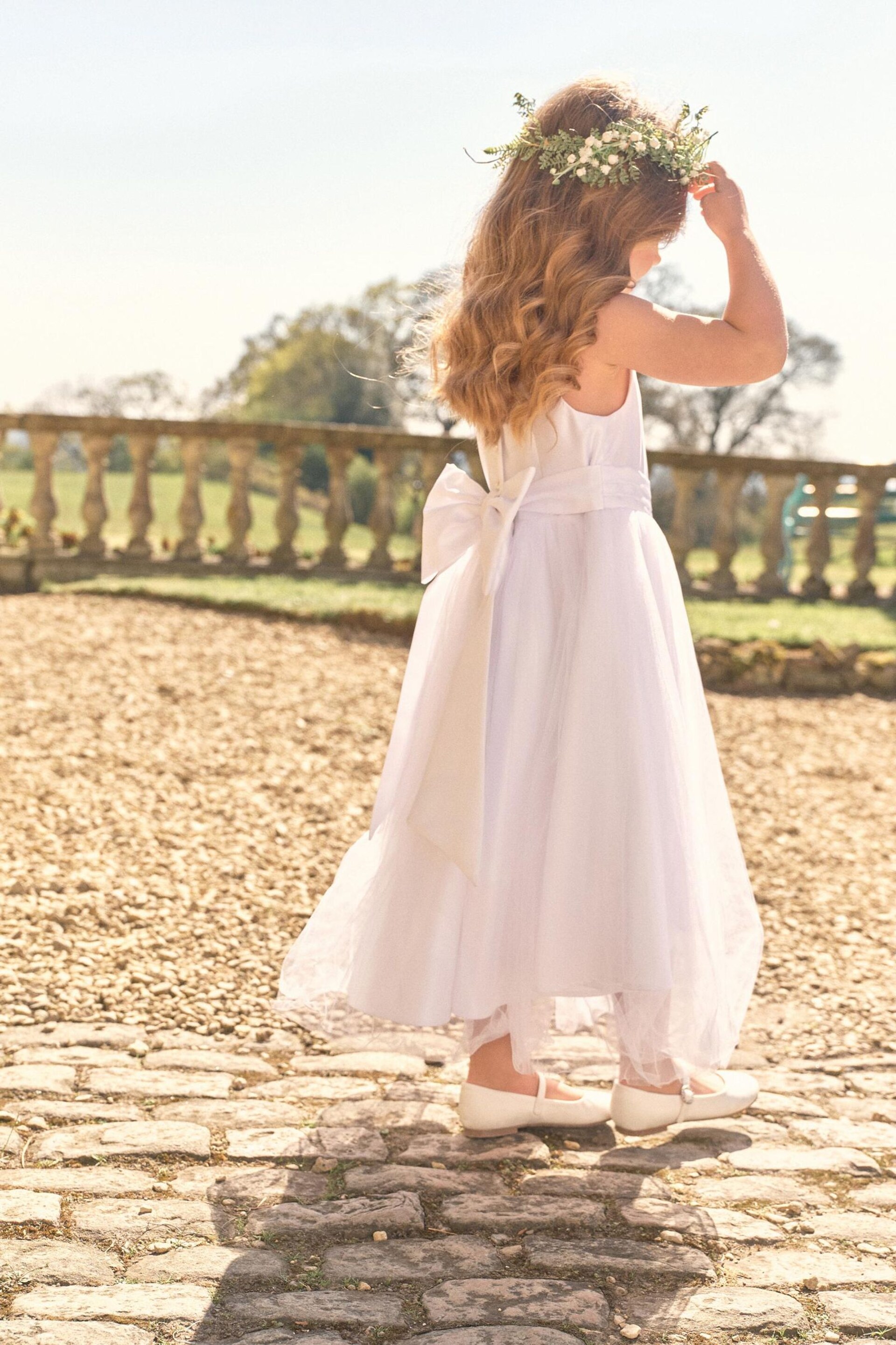 Ecru White Flower Girl Bow Dress (3mths-16yrs) - Image 5 of 7