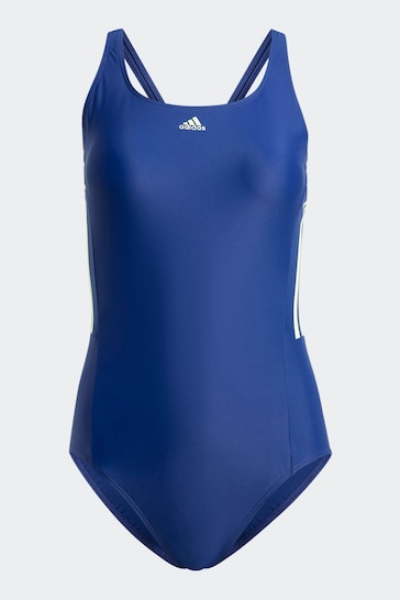 adidas Blue Mid 3 Stripes Swimsuit