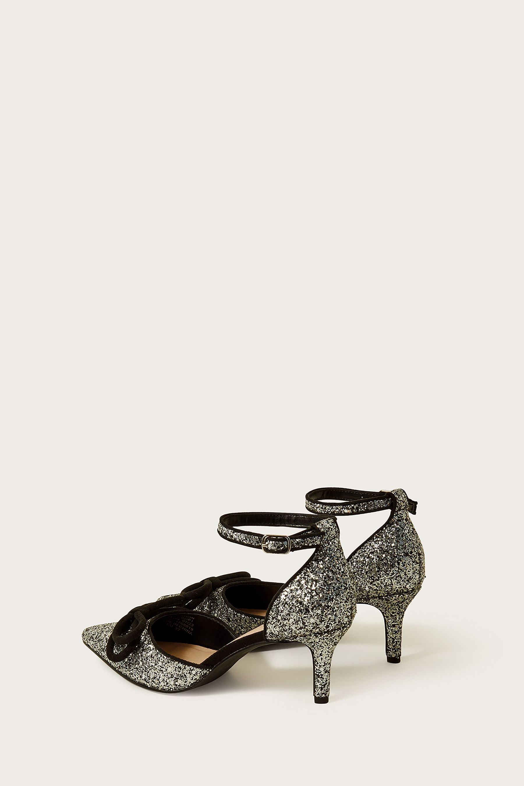 Buy Monsoon Silver Pointy Glitter Kitten Heels from Next Luxembourg
