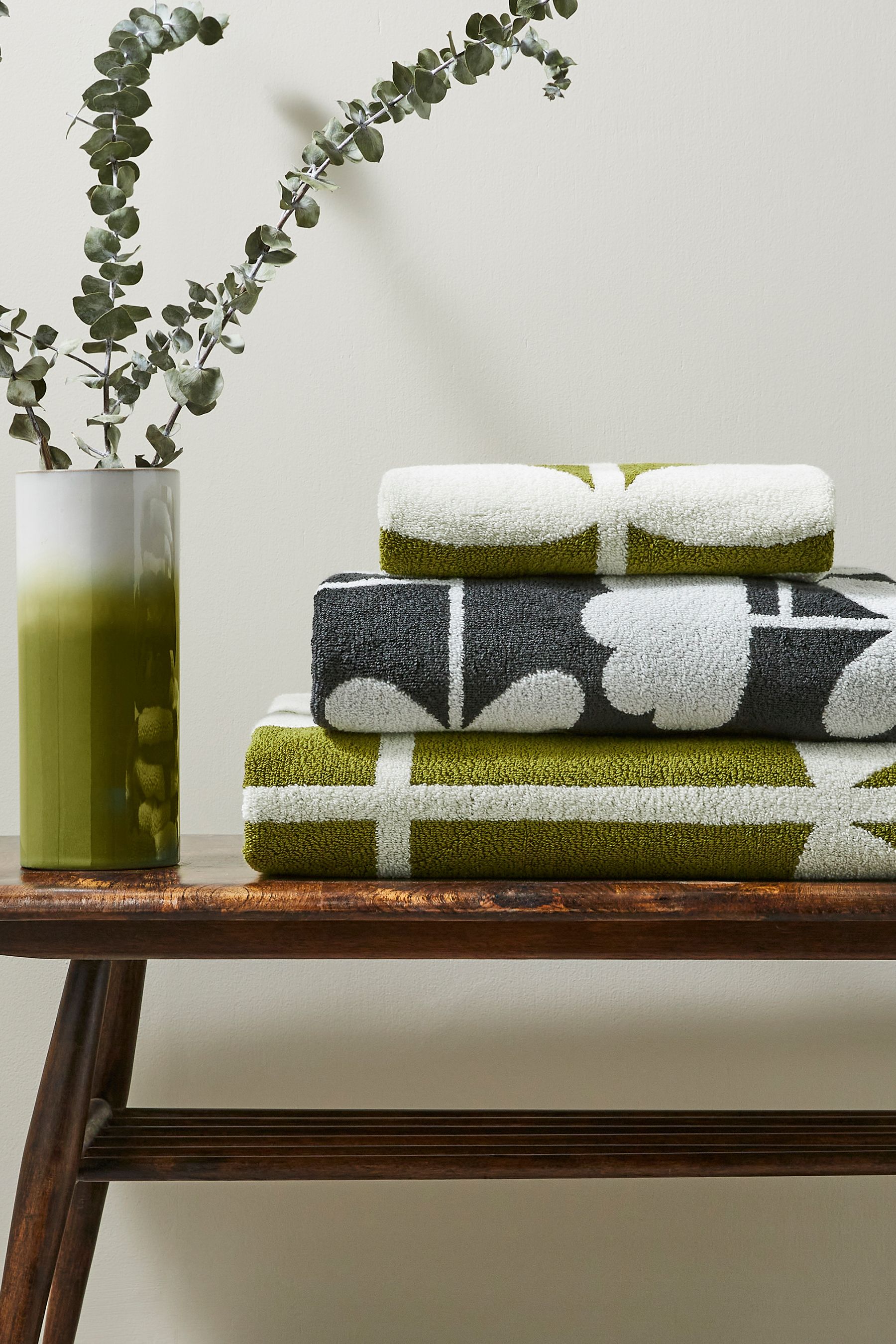 Buy Orla Kiely Grey Cut Stem Moss 100 Cotton Towel from Next Ireland