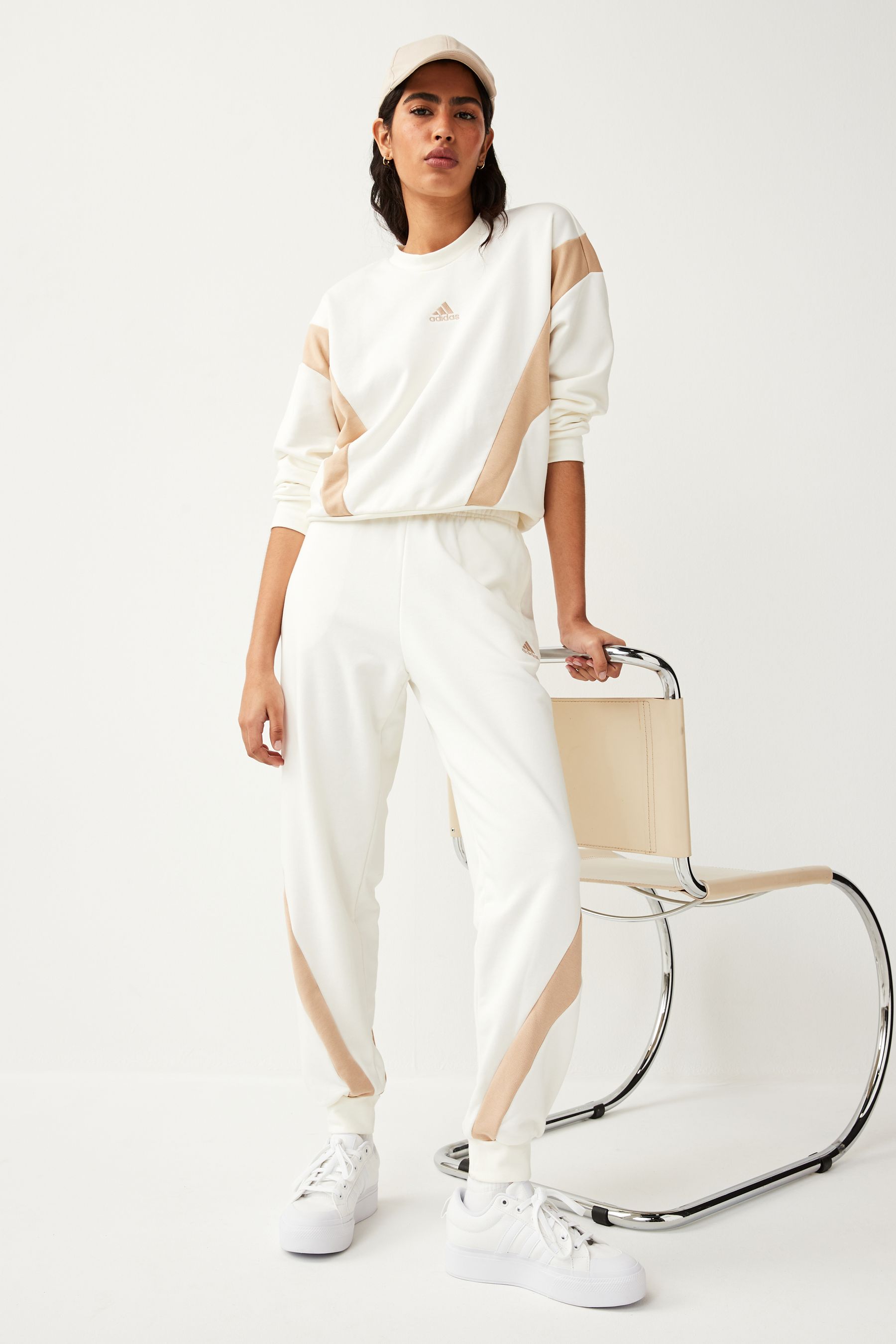 White adidas womens tracksuit top