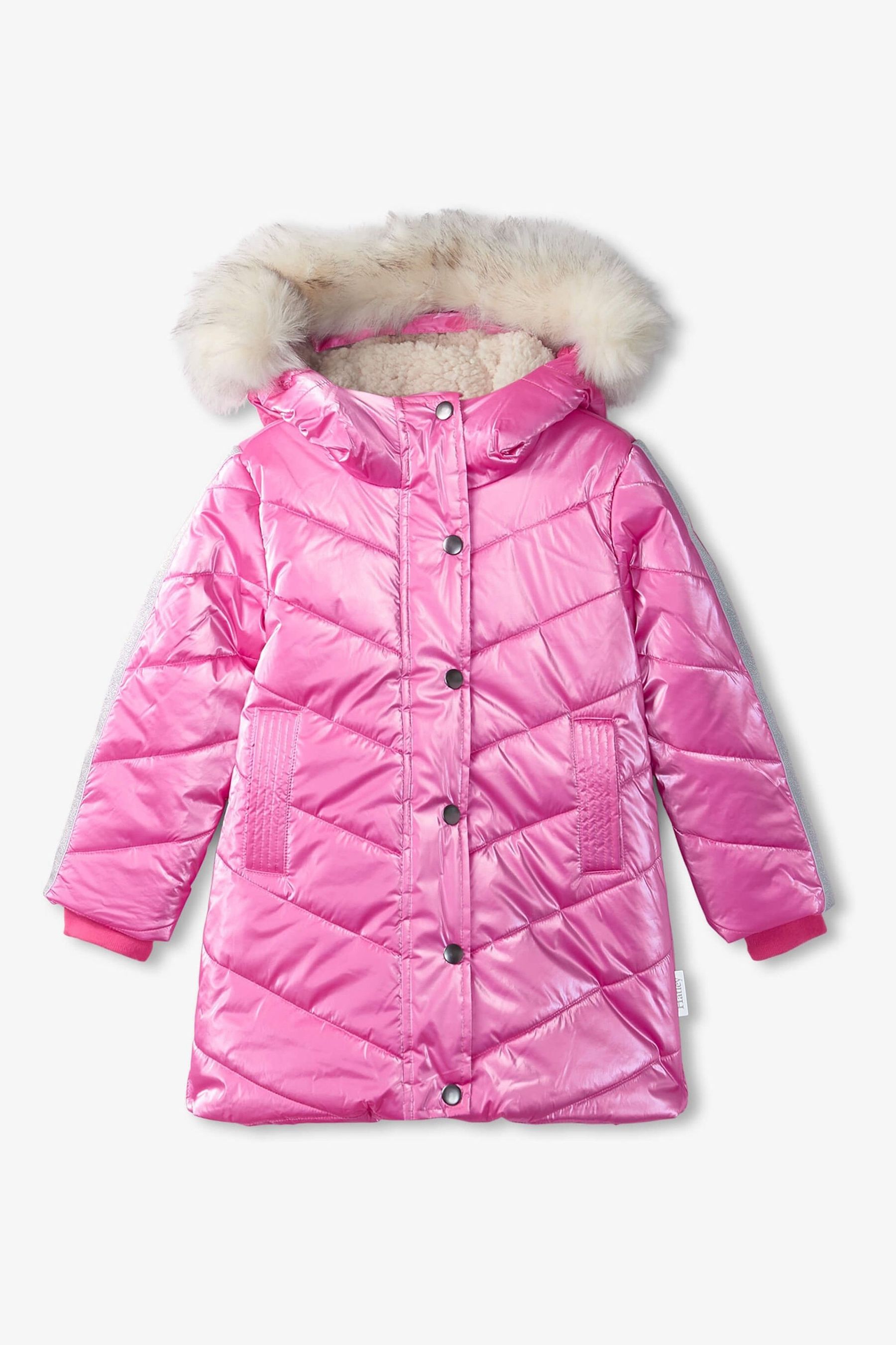 Pink fur lined parka cheap