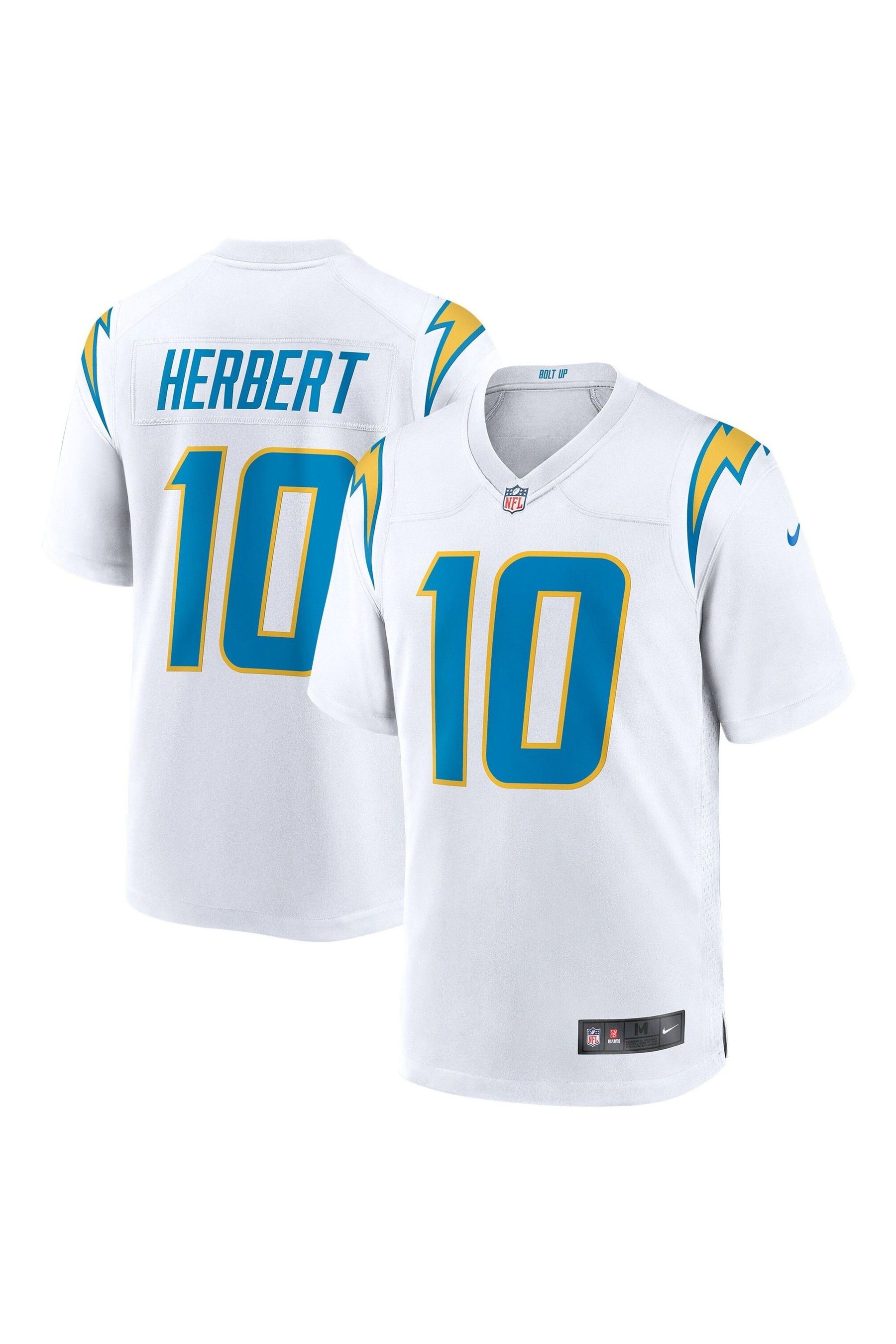 White hot sale chargers shirt