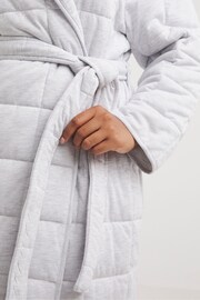 Figleaves Grey Luxury Quilted Long Dressing Gown - Image 4 of 4