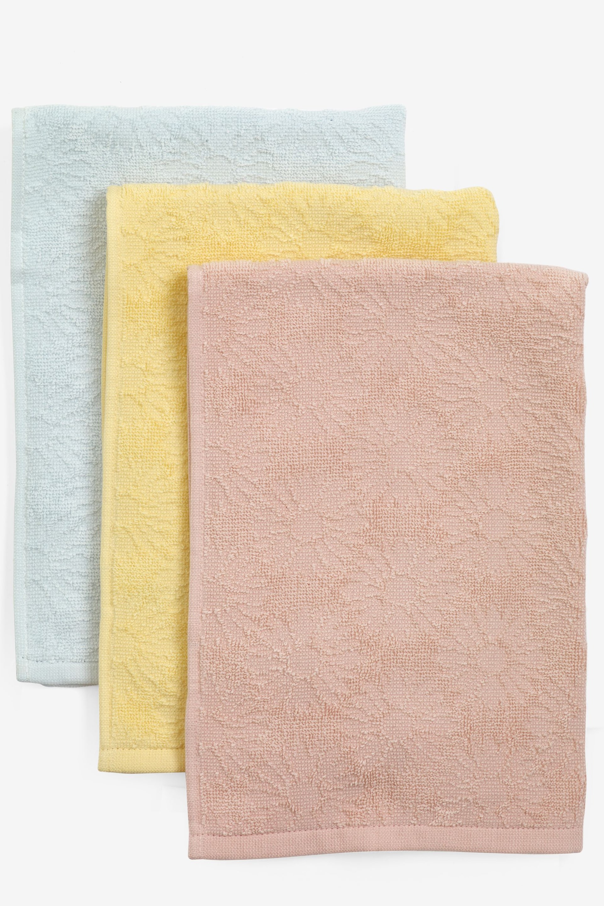 Set of 3 Pastel Daisy Terry Tea Towels - Image 4 of 4