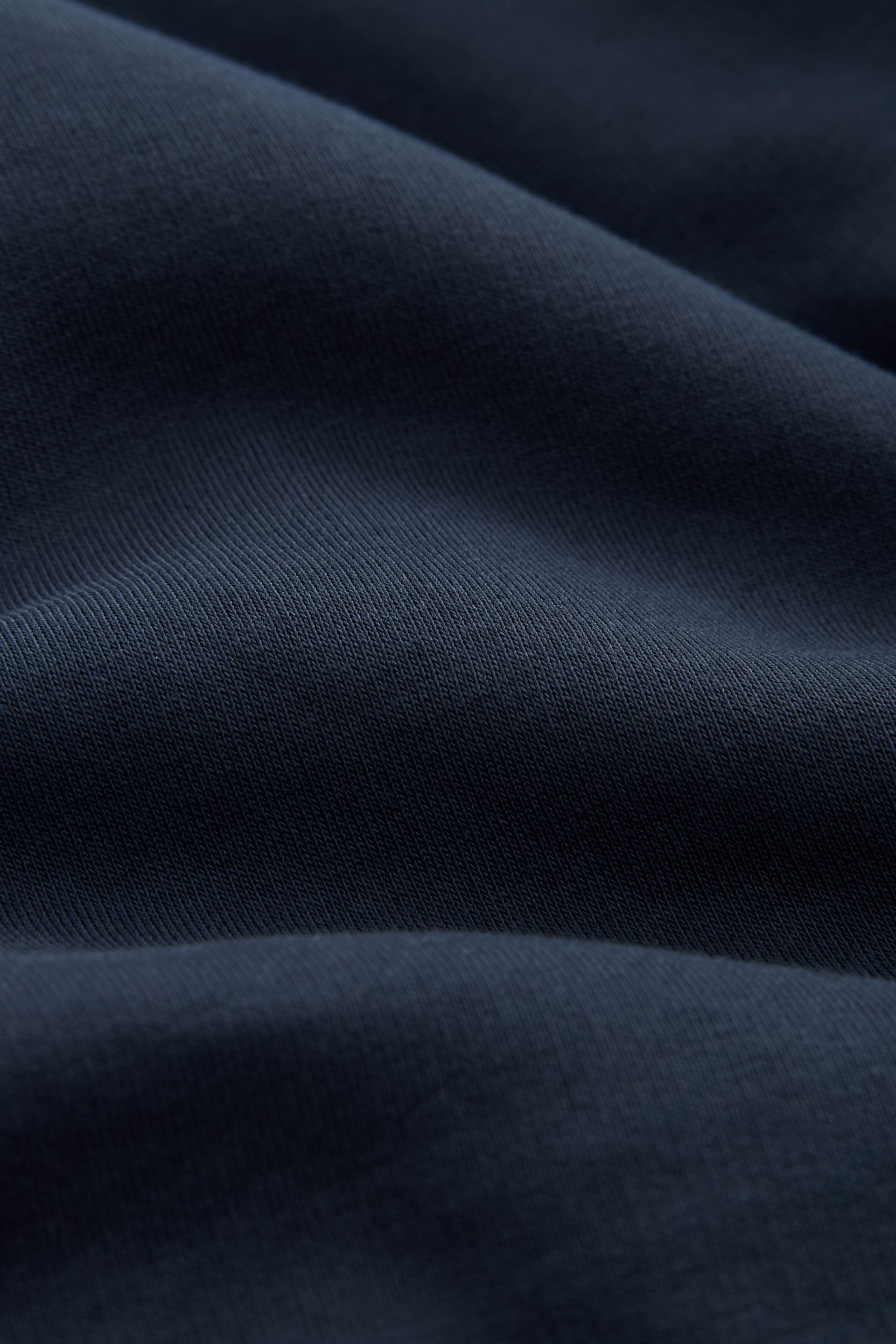 Navy Zip Neck Jersey Cotton Rich Sweatshirt - Image 6 of 7