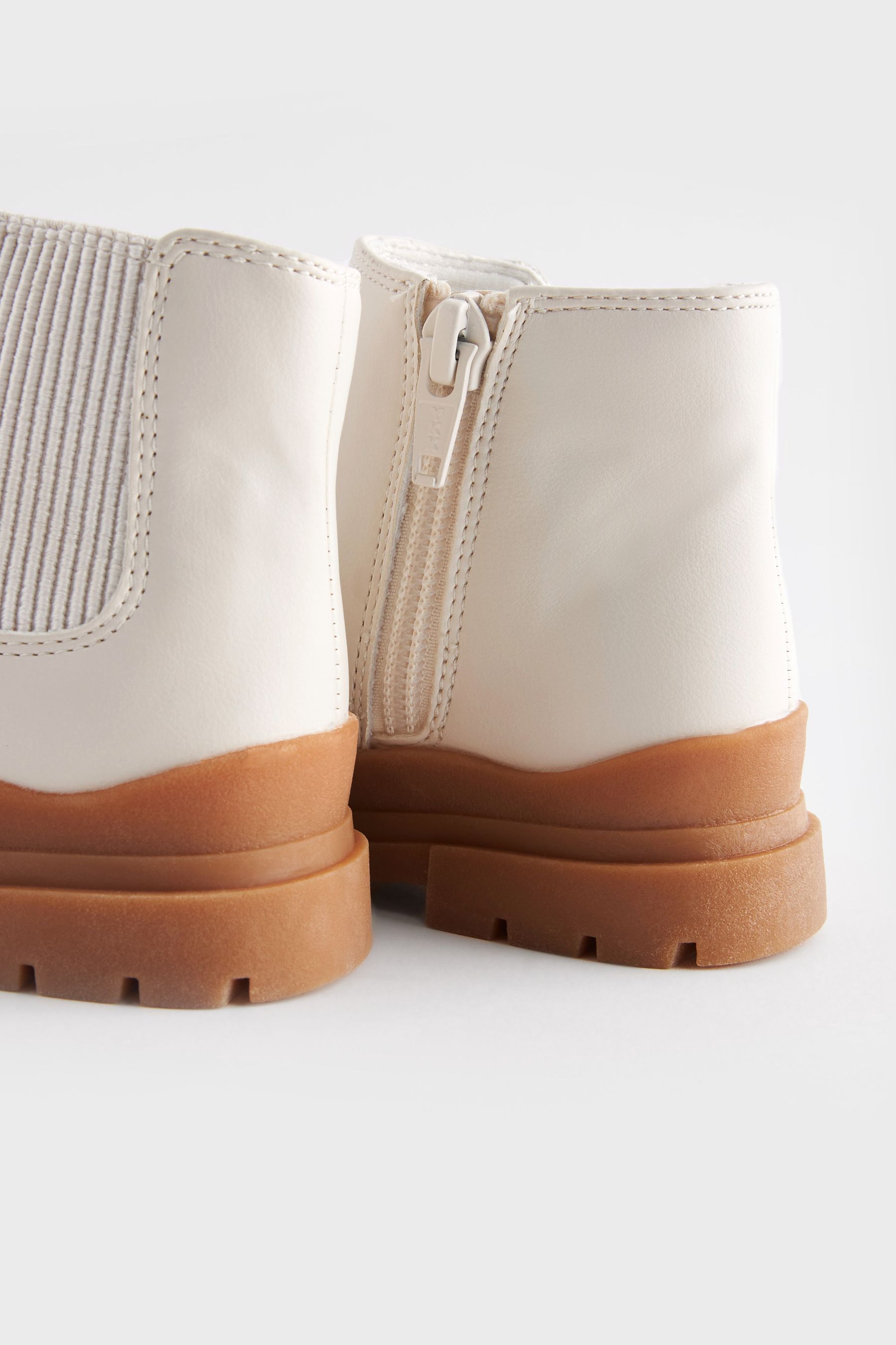 Buy Bone White Chunky Sole Chelsea Boots from Next Luxembourg