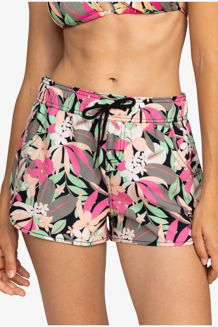 Roxy Pink Palm Print Board Shorts - Image 1 of 5