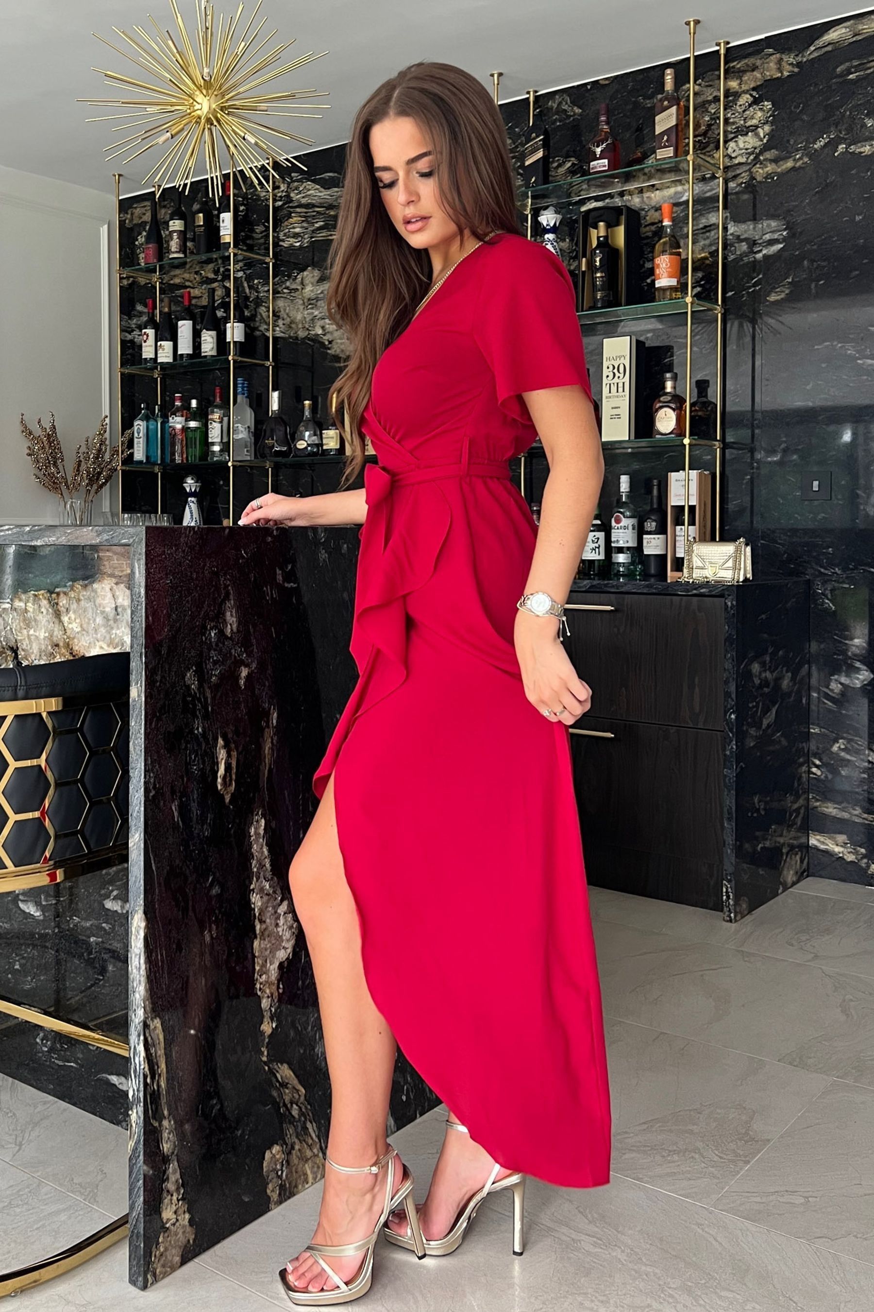 Heat wrap maxi dress second female 2025