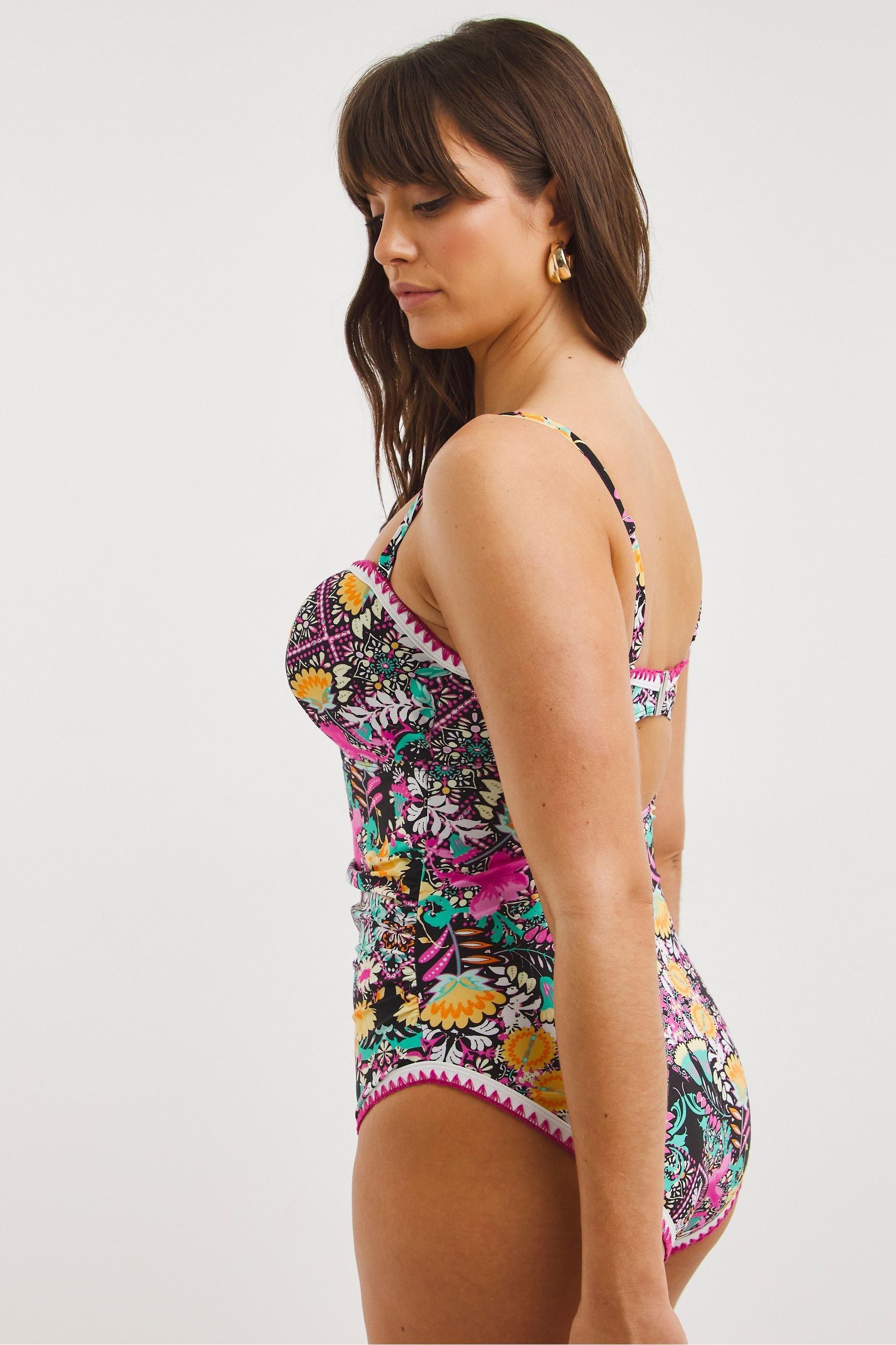 Buy Figleaves Pink Frida Underwired Tummy Control Longer Length Swimsuit from Next Denmark