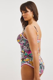 Figleaves Pink Frida Underwired Tummy Control Longer Length Swimsuit - Image 2 of 5