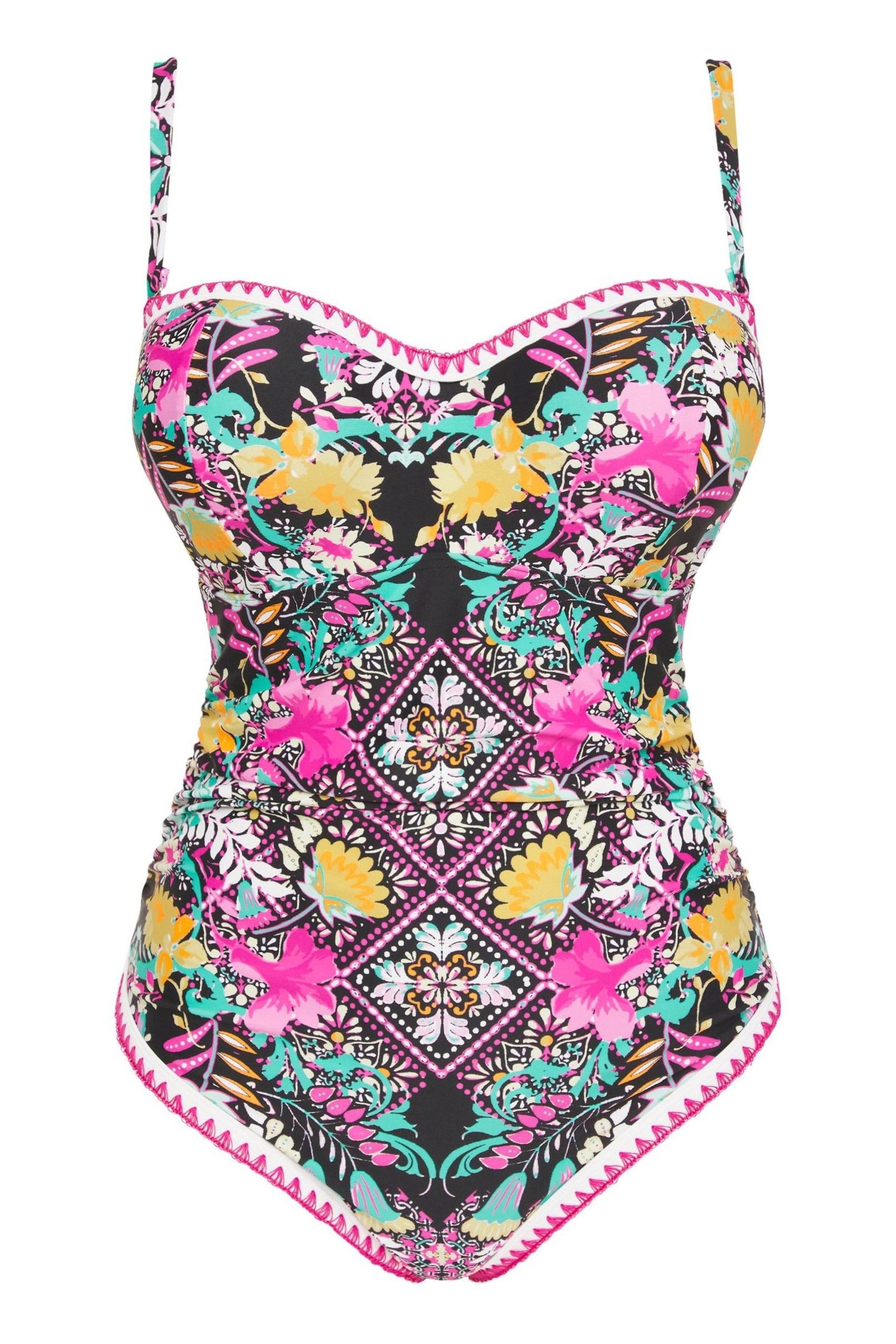 Figleaves Pink Frida Underwired Tummy Control Longer Length Swimsuit - Image 5 of 5