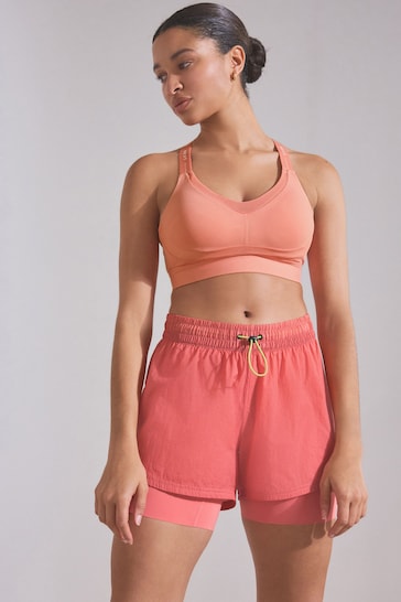 Coral Pink Active High Impact Sports Bra