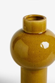 Yellow Bulbous Reactive Glaze Ceramic Vase - Image 2 of 4