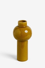 Yellow Bulbous Reactive Glaze Ceramic Vase - Image 4 of 4