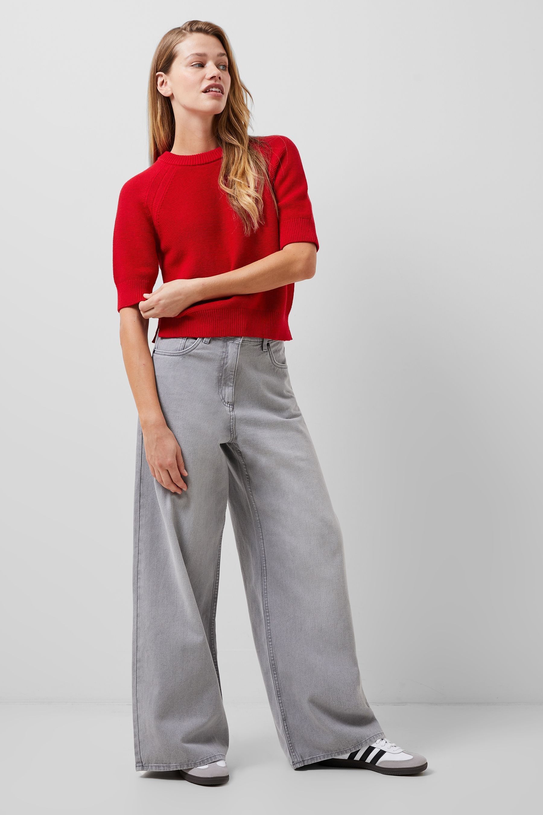 Buy French Connection Red Short Sleeve Lily Mozart Jumper from Next Luxembourg