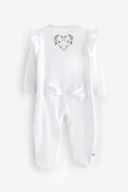 Baker by Ted Baker Mirror Floral White Sleepsuit And Hat Set - Image 2 of 5