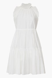 French Connection White Tiered Flared Emily Mini Dress - Image 4 of 4