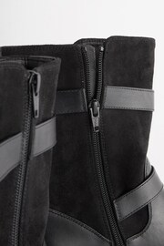 Black Extra Wide Fit Forever Comfort® Buckle Biker Boots - Image 5 of 5