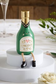 Green Champagne Wedding Ornament - Image 1 of 3