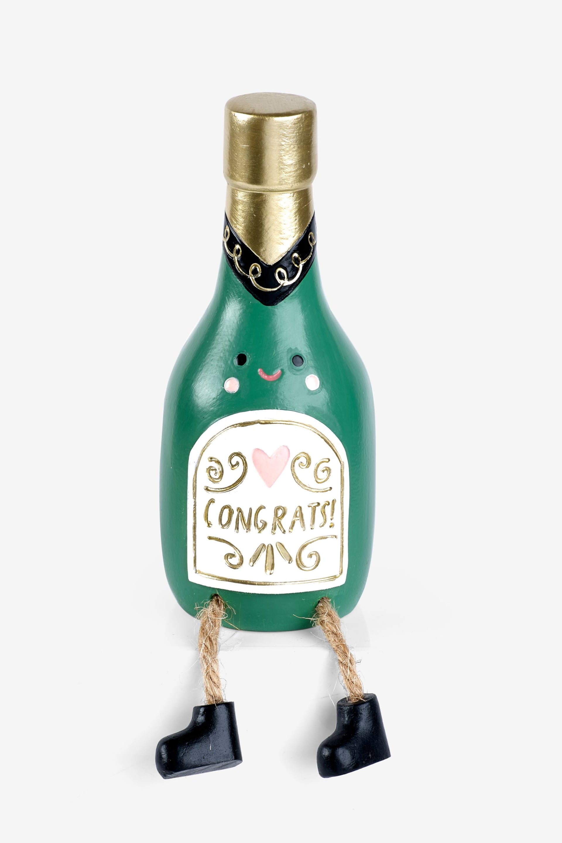 Green Champagne Wedding Ornament - Image 3 of 3