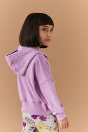 Lilac Purple Zip Through Hoodie (3-16yrs) - Image 3 of 7